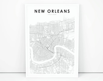 Contemporary orleans la Etsy image regarding Printable Maps of New Orleans identified as Fresh new orleans la Etsy